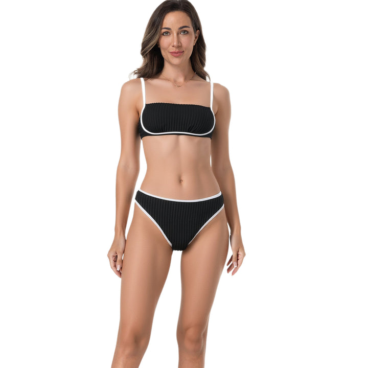 Damen Komfortables Bikiniset mit Rippdesign Drune