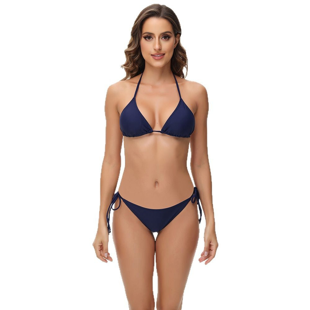 Damen Triangle Tie-Back Bikini Set Drune