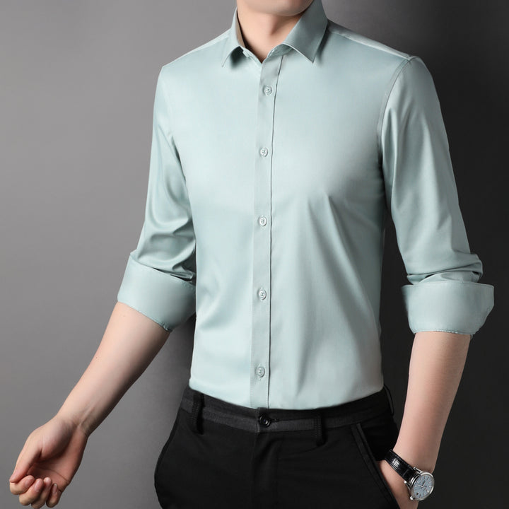 Herren Langarm Hemd mit modernem Schnitt und atmungsaktiver Textur Drune