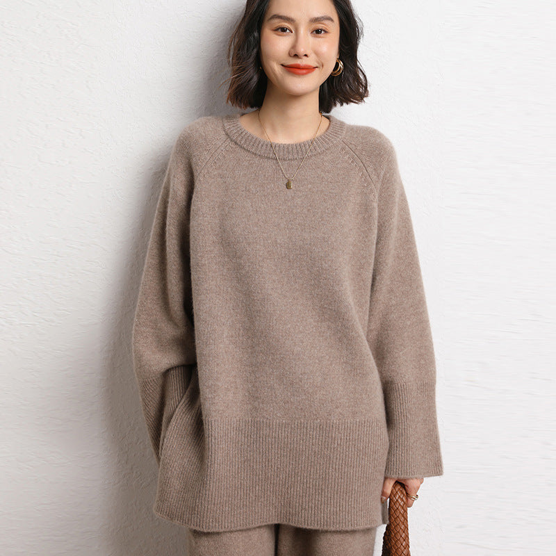 Damen Grobstrickpullover mit weit geschnittenem Design und voluminösen Ärmeln Drune