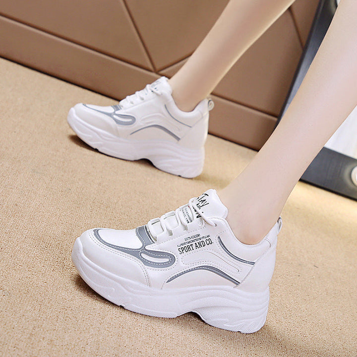 Damen Modische Chunky Sneakers mit ergonomischer Dämpfung und stabiler Sohle Drune