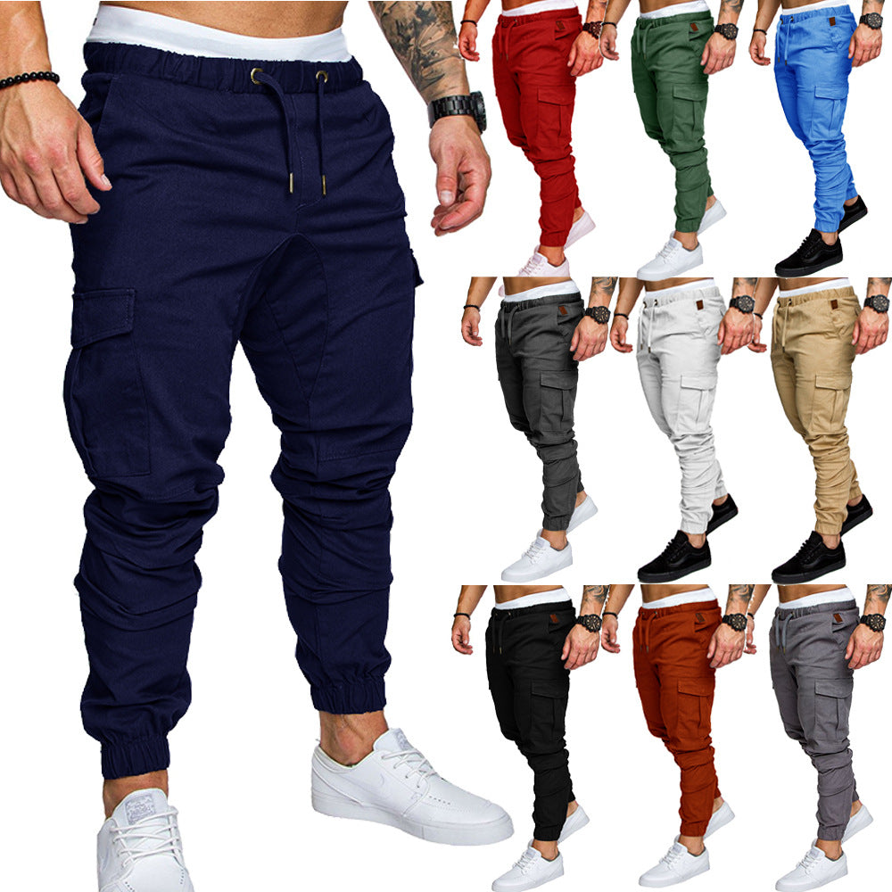 Herren Tapered Cargo-Jogger mit elastischem Bund, Kordelzug und Beuteltaschen Drune