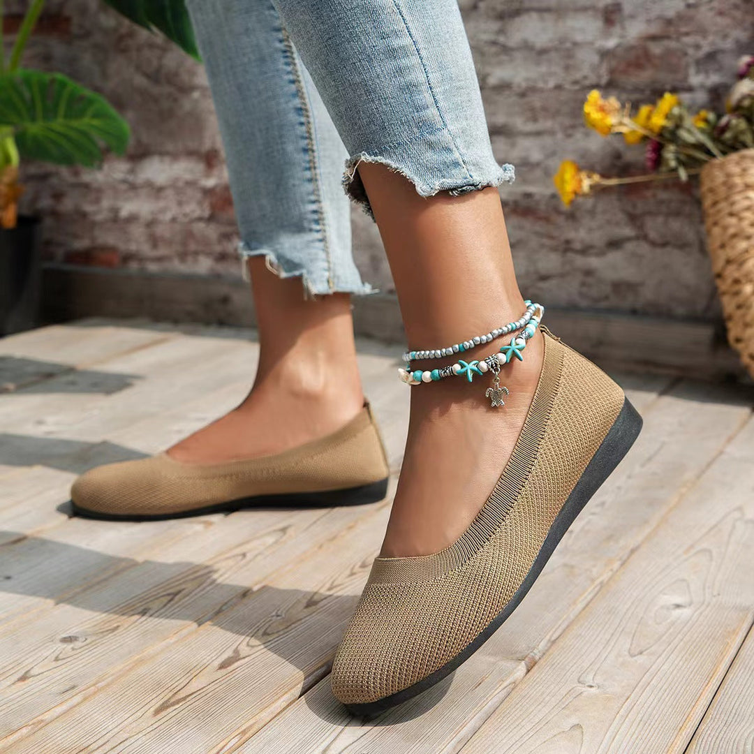 Damen bequeme Textil-Ballerinas im modernen Rippendesign Drune