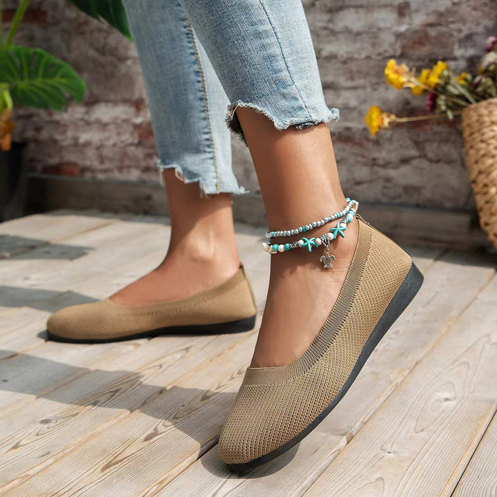 Damen bequeme Textil-Ballerinas im modernen Rippendesign Drune
