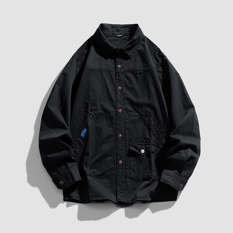 Herren Utility-Overshirt aus robustem Baumwoll-Twill mit Mehrfachtaschen Drune