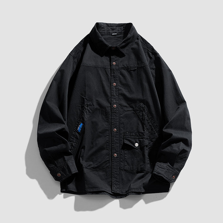 Herren Utility-Overshirt aus robustem Baumwoll-Twill mit Mehrfachtaschen Drune