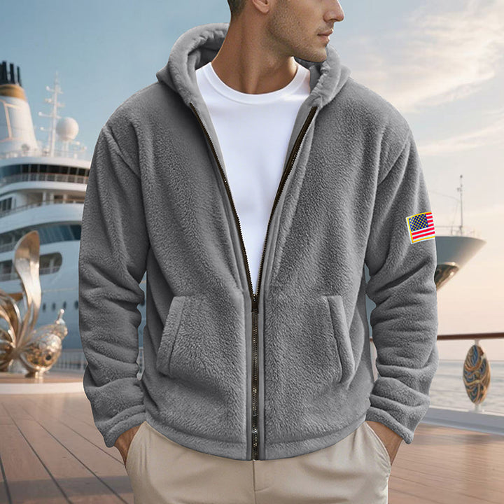 Herren gemütlicher Kapuzenpullover aus weichem Fleece mit bequemem Schnitt Drune