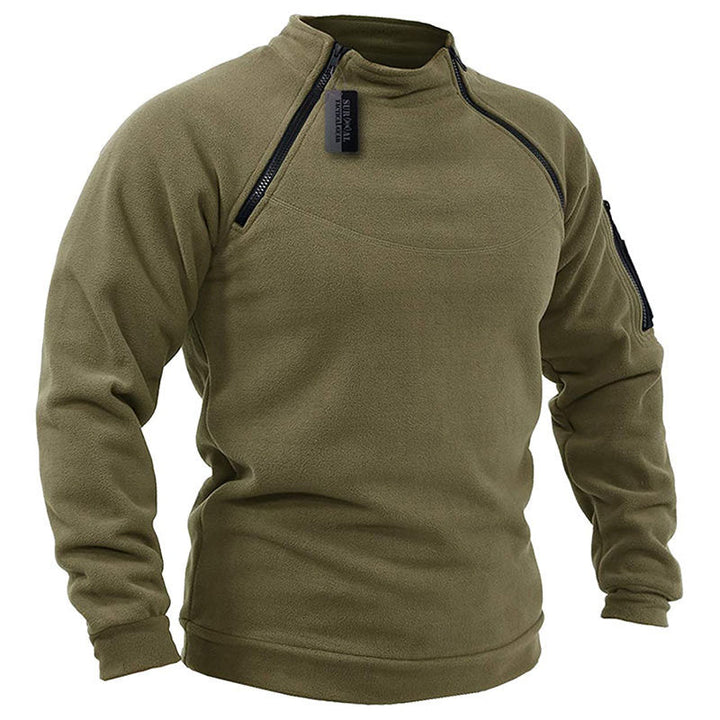 Herren Funktions-Fleecepullover mit Schulterbelüftung, hohem Stehkragen und Ärmeltasche Drune