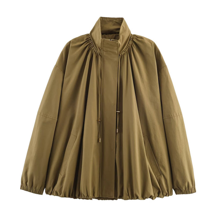Damen modische Übergangsjacke mit hohem Kragen und lässigem Schnitt Drune
