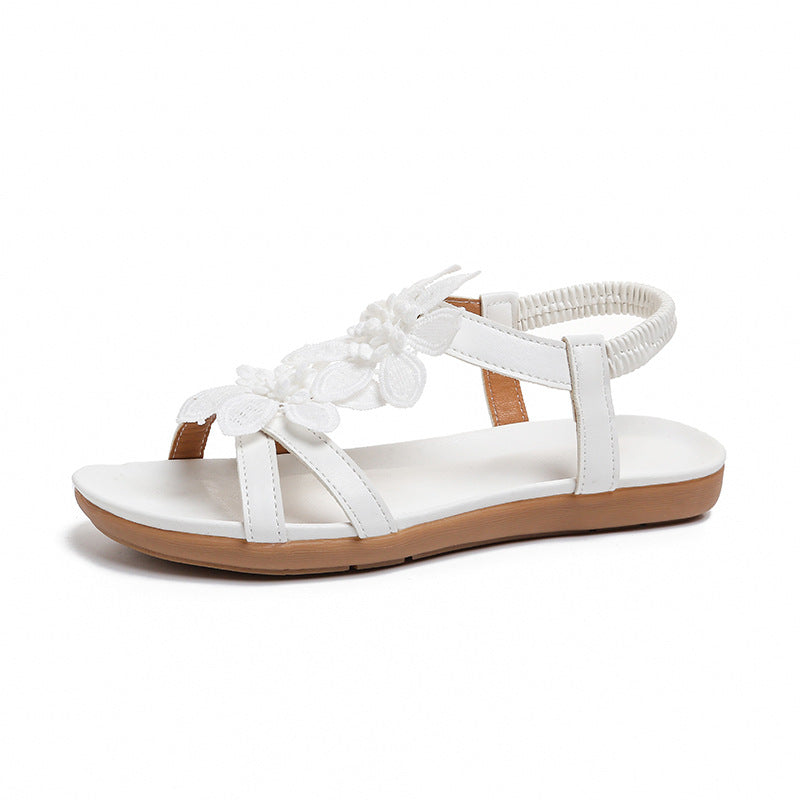 Damen Blumenverzierte Schlüpf-Sandalen Drune