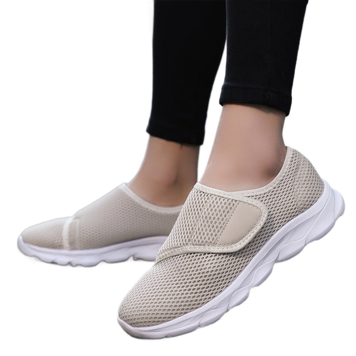 Damen Atmungsaktive Slip-On Freizeitschuhe mit verstellbarem Klettverschluss Drune