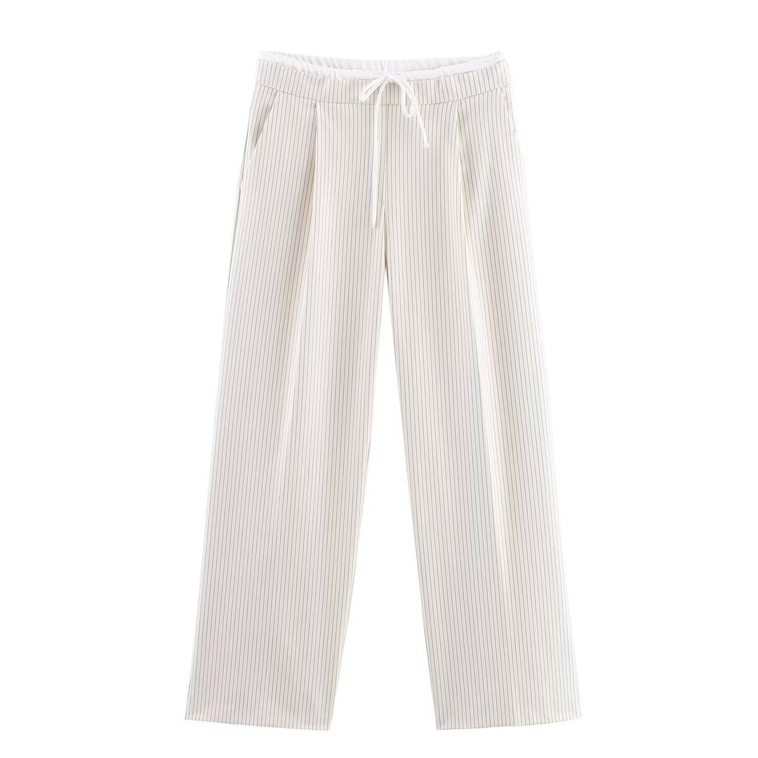 Damen 60+ weite Highwaist Palazzohose mit Tunnelzugbund und Bügelfalte Drune
