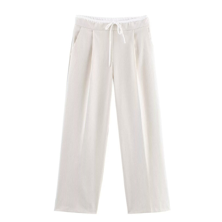 Damen 60+ weite Highwaist Palazzohose mit Tunnelzugbund und Bügelfalte Drune