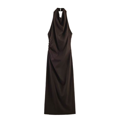 Damen Maxikleid mit elegantem Drapierungsdesign Drune