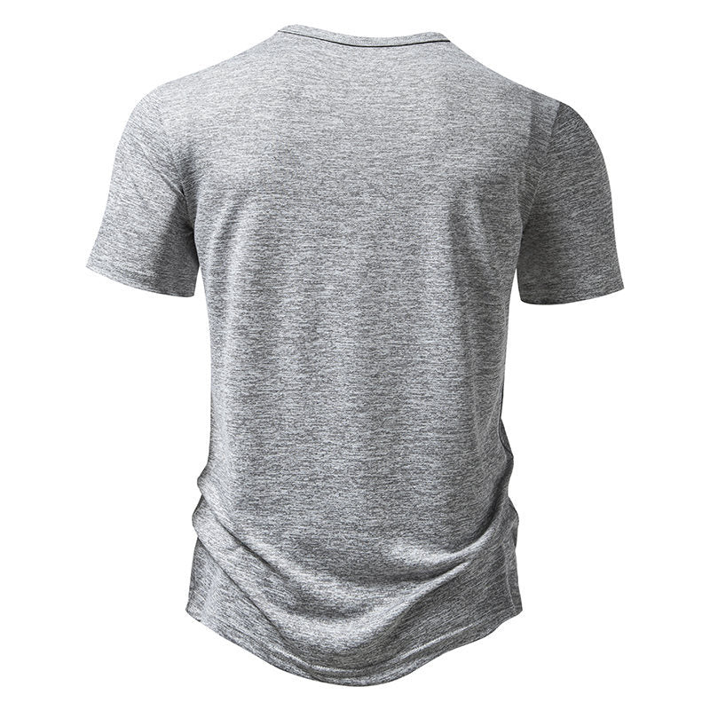 Herren Kurzarm-Henley-T-Shirt mit hochwertiger Baumwolle Drune