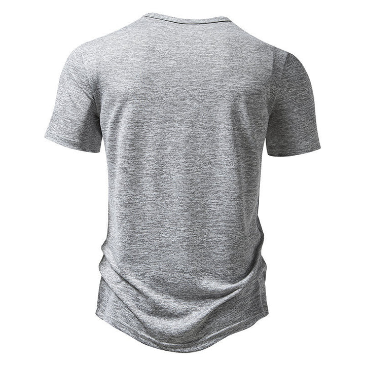 Herren Kurzarm-Henley-T-Shirt mit hochwertiger Baumwolle Drune
