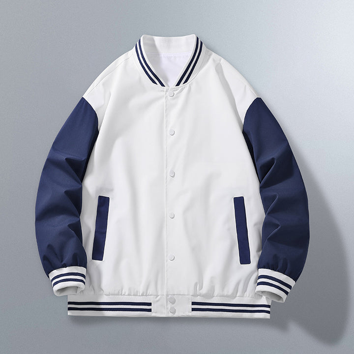 Damen lässige Bomberjacke mit modernen Kontrastärmel und funktionalen Taschen Drune