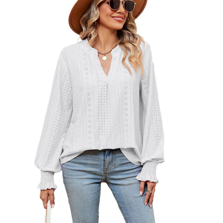 Damen Blusenshirt mit Lochmuster und eleganter Passform Drune