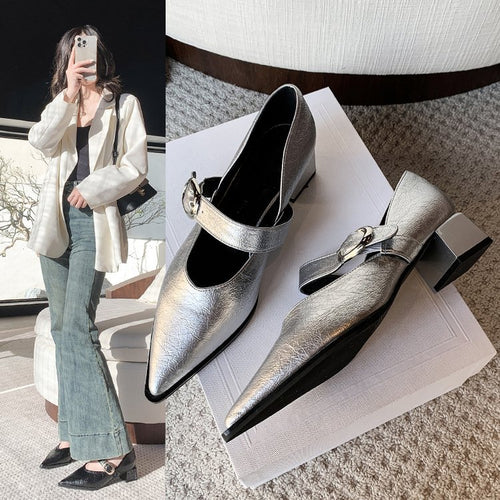 Damen Elegante Mary Jane Schuhe mit modischem Blockabsatz und verstellbarem Riemen Drune
