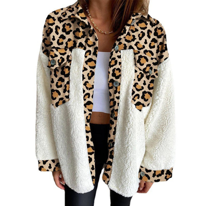 Damen gemütliche und modische Sherpa-Jacke mit Karo-Design Drune
