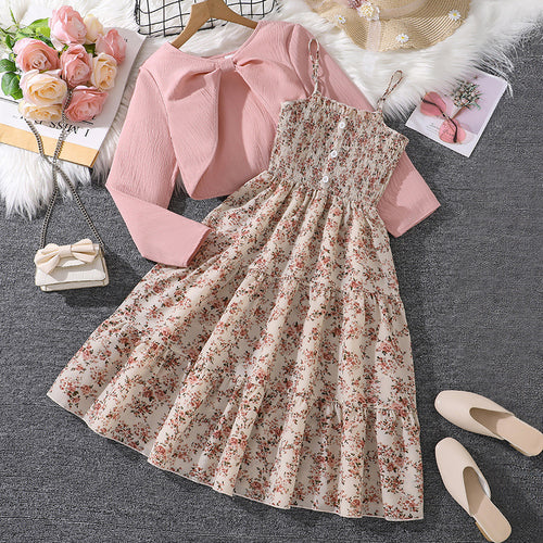 Mädchen Midi-Kleid mit schickem Rüschensaum und modischem Oberteil Drune