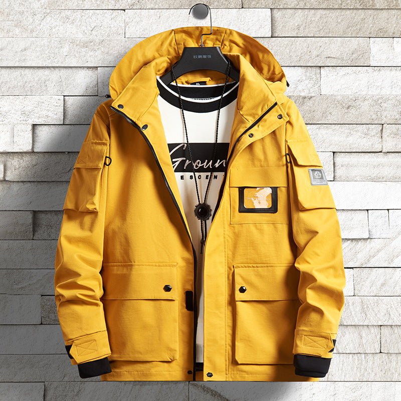 Herren Urbaner Tech-Parka mit Kapuze, Multifunktionstaschen und Thermoisolierung Drune