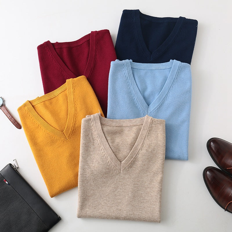 Herren Ärmellose Feinstrickweste mit V‑Ausschnitt und feiner Baumwollmischung Drune