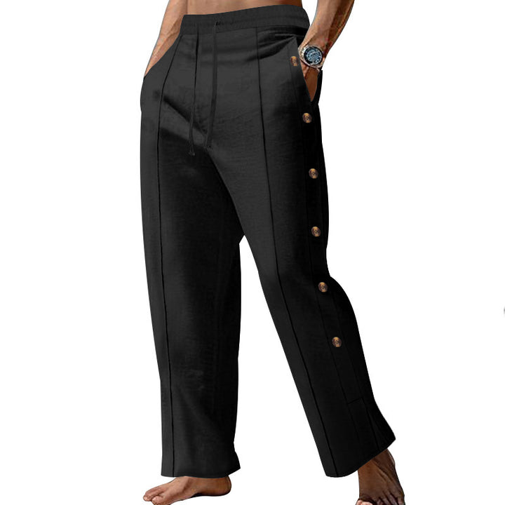 Herren Elegante Freizeithose mit verstellbarem Bund und praktischen Druckknöpfen Drune