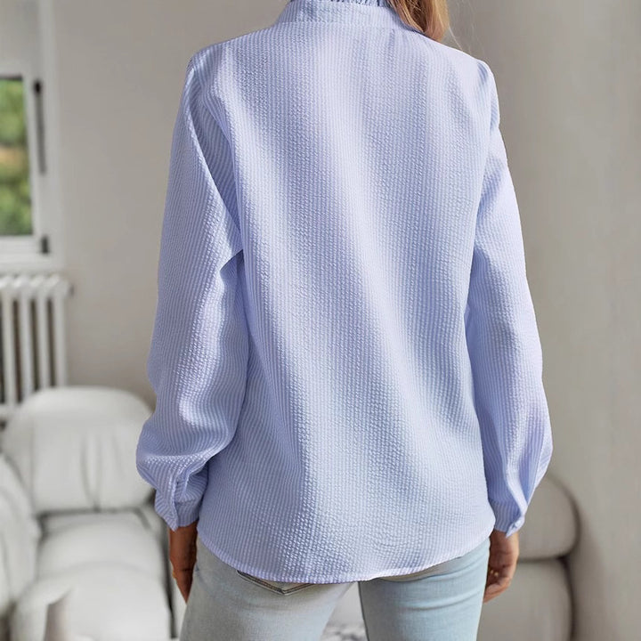 Damen Bluse mit Rüschendetails und strapazierfähigem Baumwoll-Mix Drune