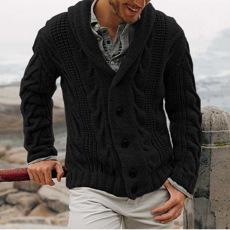 Herren nan grobstrick Cardigan mit Schalkragen und Zopfmuster Drune