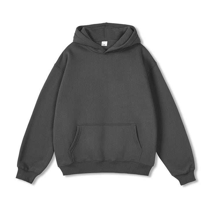 Unisex Oversize-Kapuzenpullover aus Baumwollmix mit Kängurutasche und gerippten Bündchen Drune