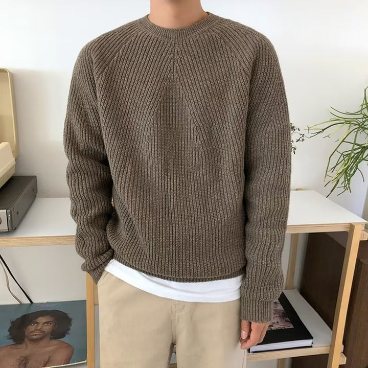 Herren Grobstrickpullover mit Rippstruktur Drune