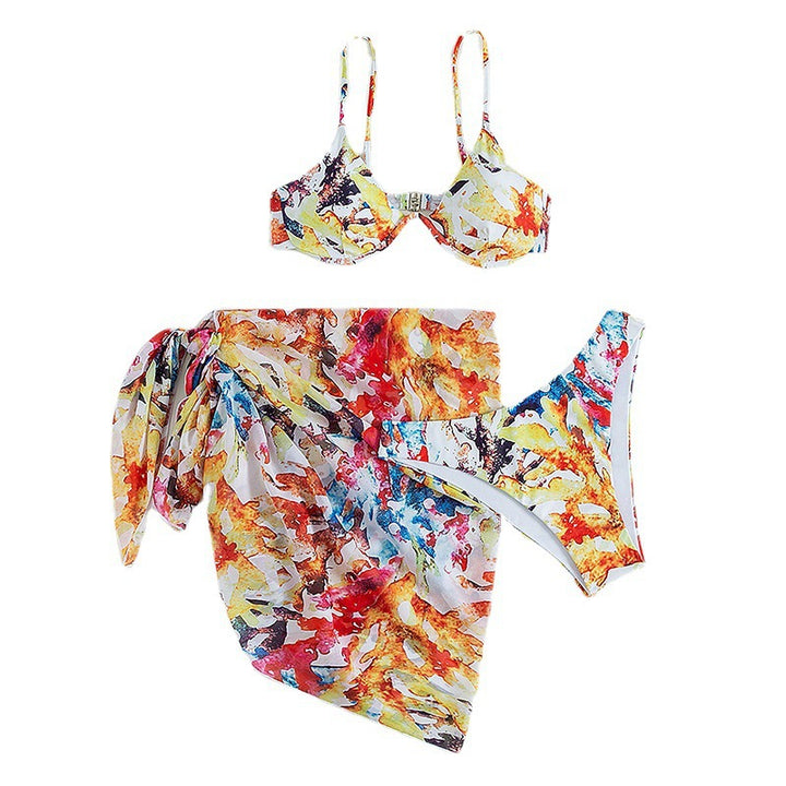 Damen Bikini-Set mit verstellbaren Trägern und modischem Wickelrock Drune