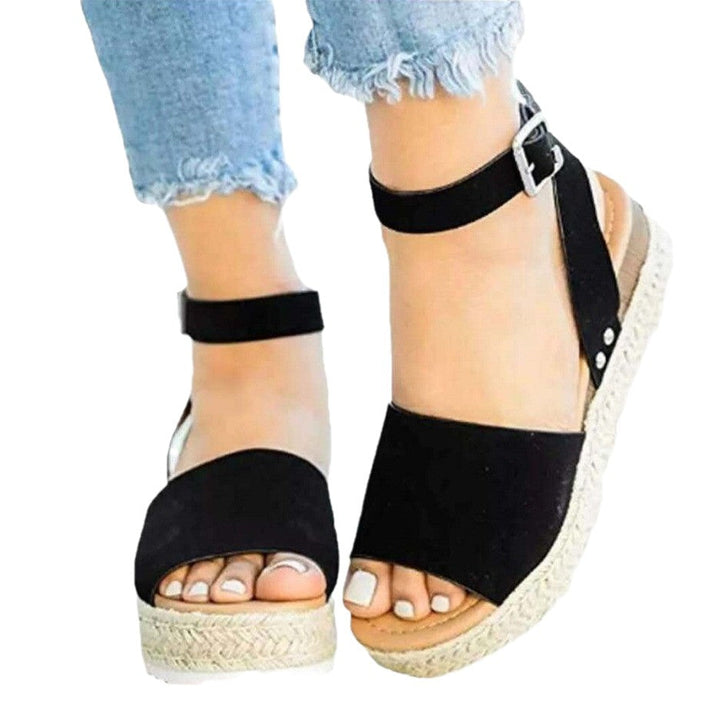 Damen Wedge-Sandalen mit elastischem Riemen und komfortablem Fußbett Drune