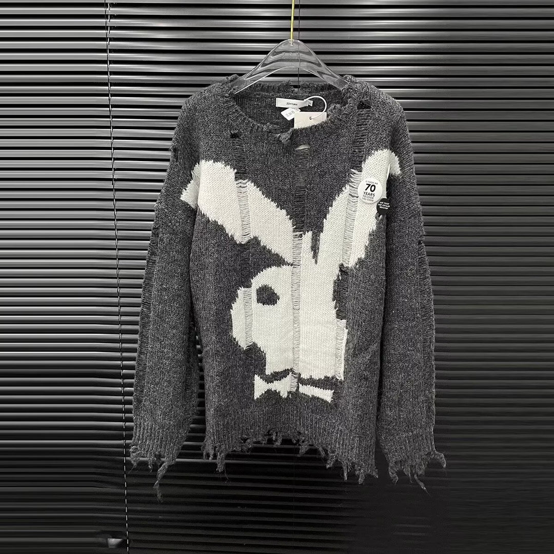 Damen Modischer Strickpullover mit einzigartigem Motiv Drune