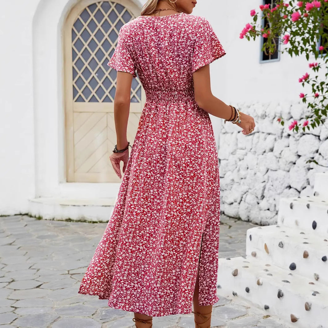 Damen Maxi-Kleid mit floralen Mustern Drune