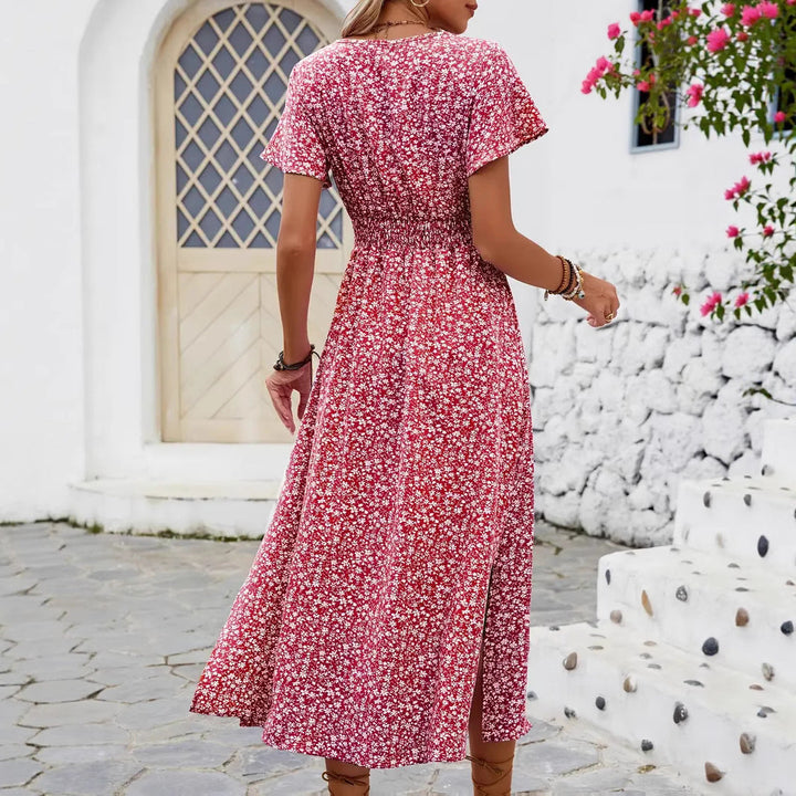 Damen Maxi-Kleid mit floralen Mustern Drune