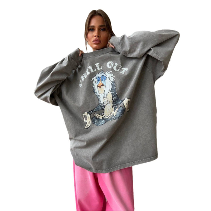 Damen Lässiges Sweatshirt mit vielseitigem Grafikdruck Drune