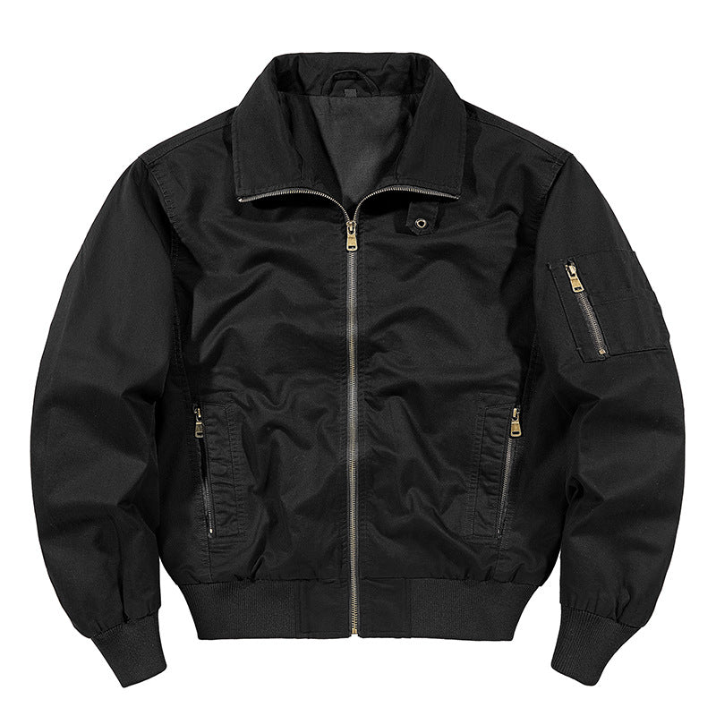 Men's  rugged cotton-blend utility bomber with ribbed trim and zip sleeve pocket Drune