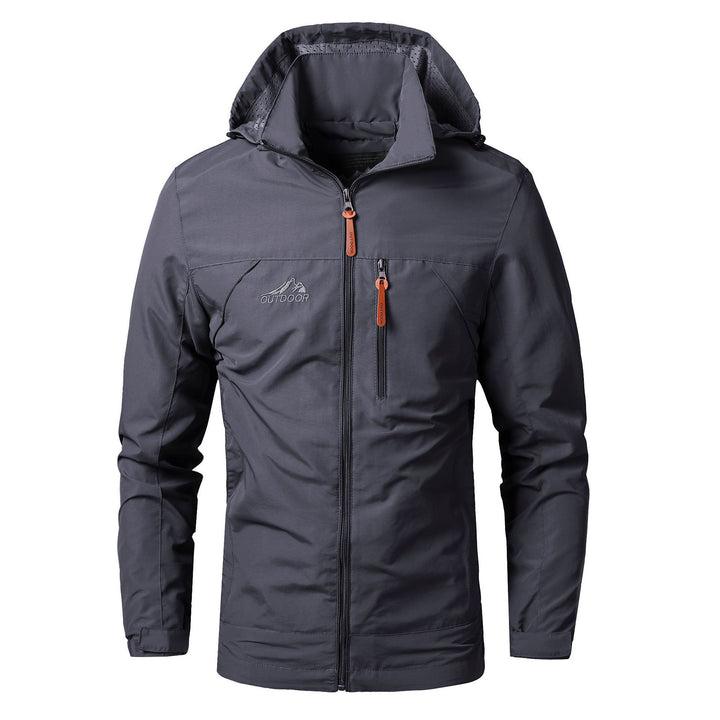 Herren Leichter Outdoor-Kapuzenparka mit atmungsaktivem Meshfutter und Brustzip Drune