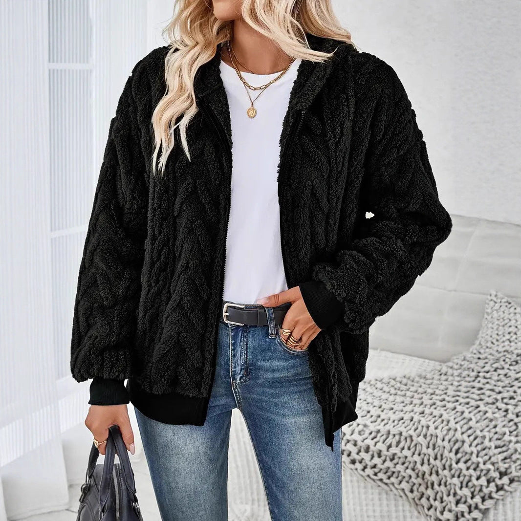 Damen Fleece-Jacke mit Struktur Drune