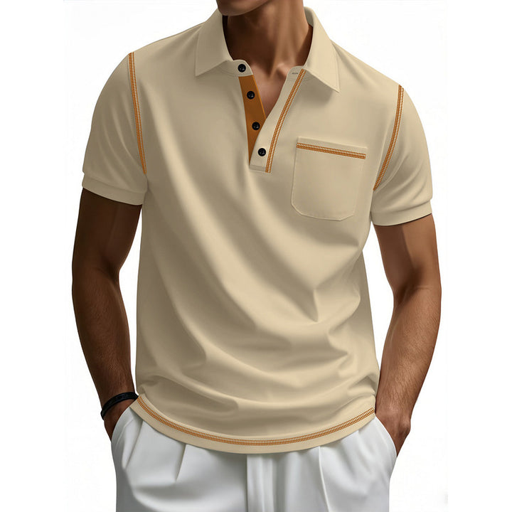 Herren Polo-Shirt mit kontrastierendem Kragen und modischem Schnitt Drune