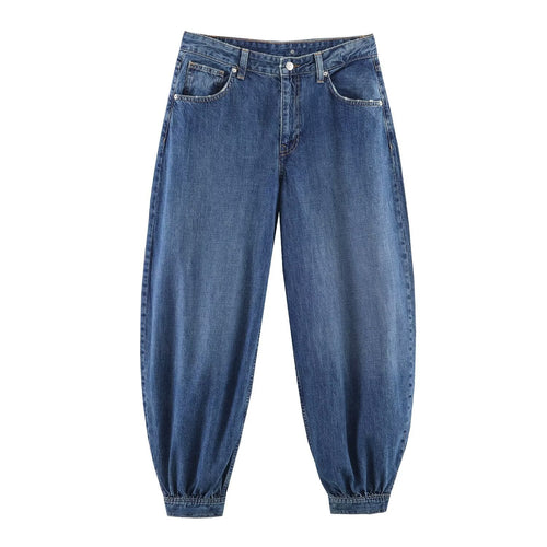 Damen Tapered Jeans mit elastischem Bündchen und bequemer Passform Drune