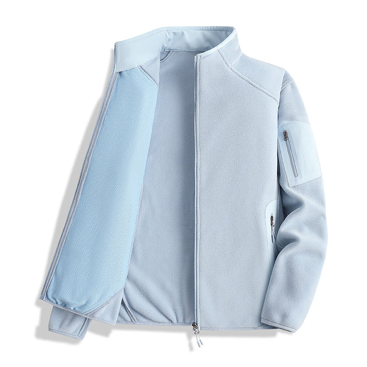 Herren Fleecejacke mit Stehkragen und Softshell-Einsätzen Drune