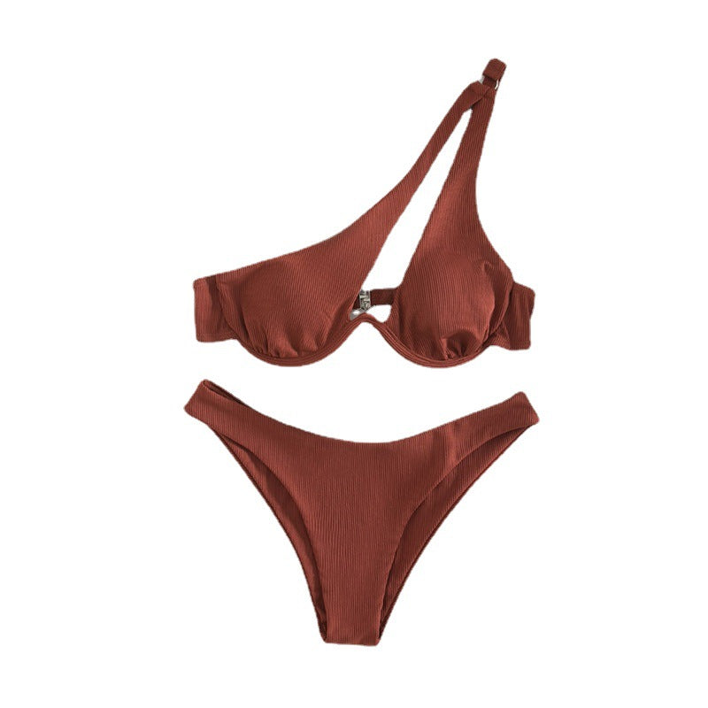 Damen Triangel-Bikini mit asymmetrischem Schnitt und gepolstertem Oberteil Drune