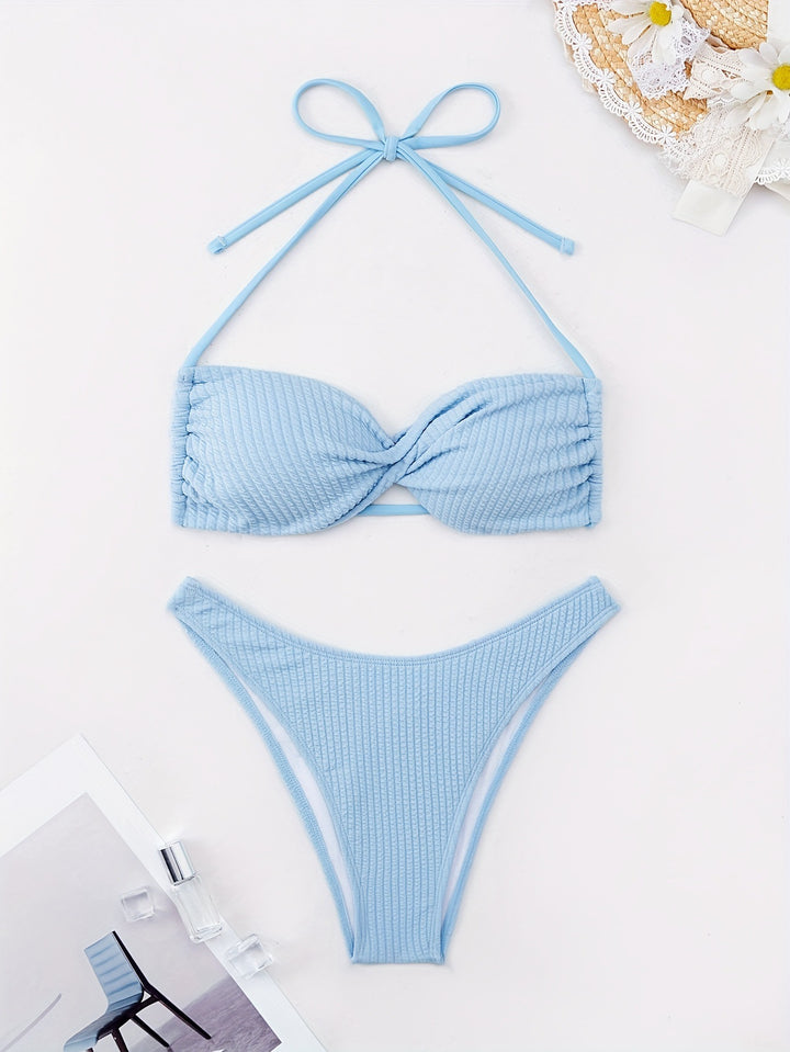 Damen Bandeau-Bikini mit strukturierter Oberfläche Drune