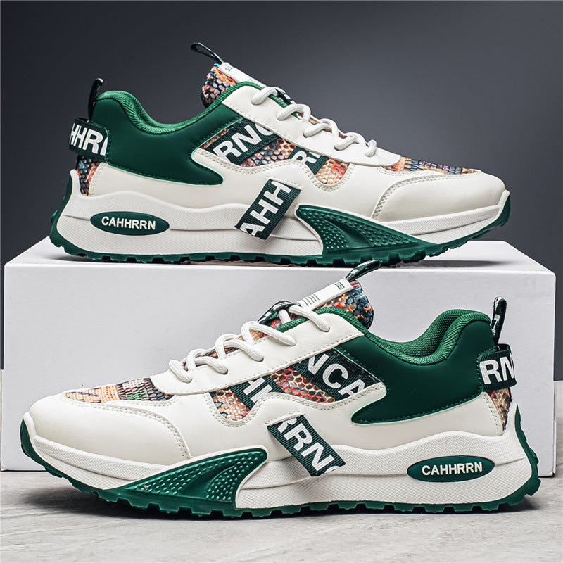 Unisex Plateau-Chunky-Sneaker mit Reptilprägung, gepolstertem Schaft und stoßdämpfender EVA-Zwischensohle Drune