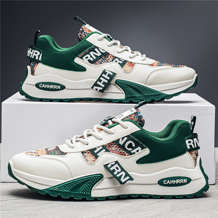Unisex Plateau-Chunky-Sneaker mit Reptilprägung, gepolstertem Schaft und stoßdämpfender EVA-Zwischensohle Drune