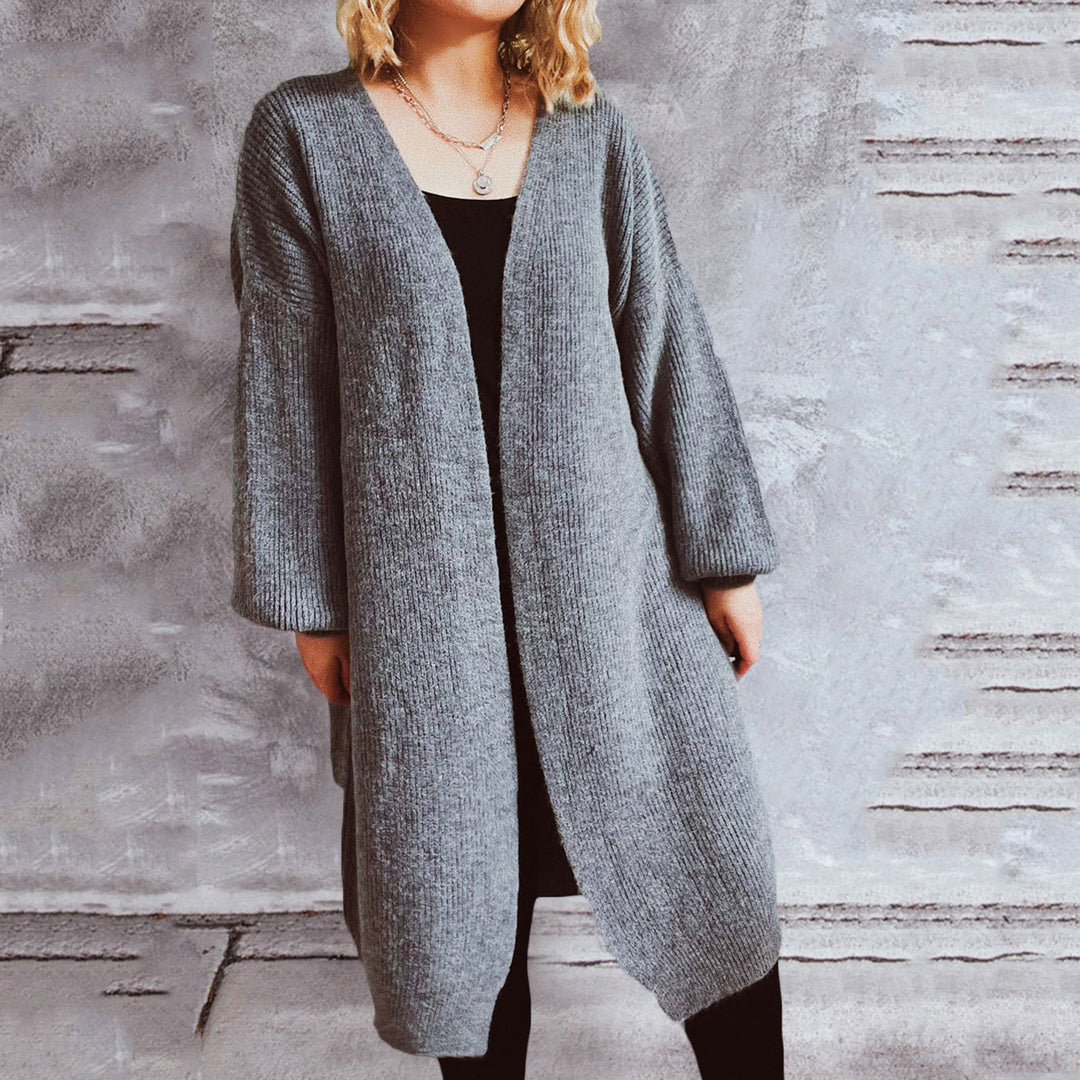 Damen Oversized Strickjacke mit tiefem V-Ausschnitt und weitem Schnitt Drune