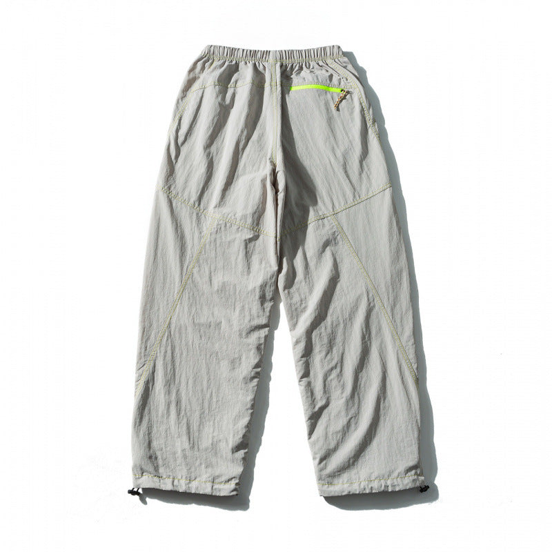 Unisex Weit geschnittene Outdoor-Hose mit elastischem Bund, Tunnelzug und verstellbarem Beinabschluss Drune